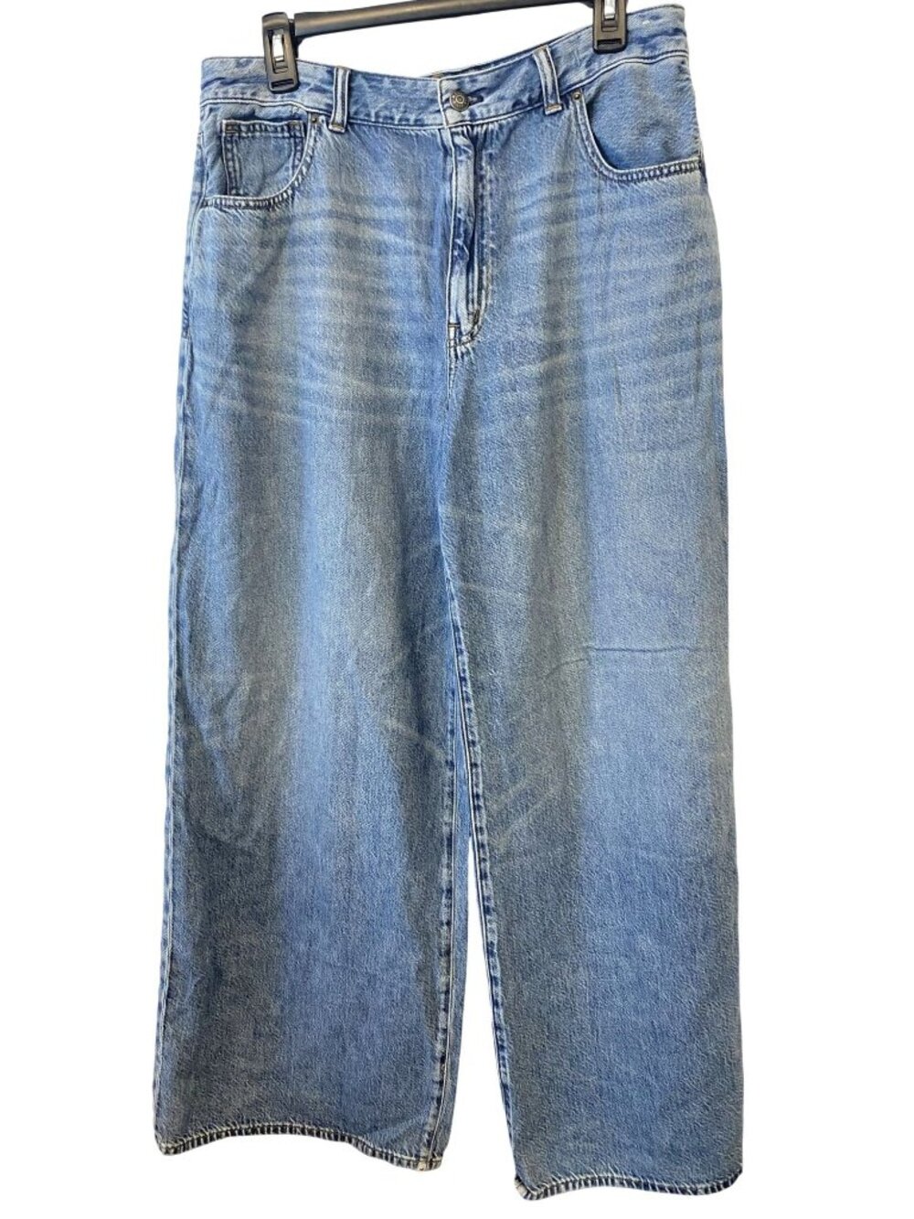 Madewell Womens Curvy Superwide-Leg Jeans Size 31 Light Wash Denim High Rise